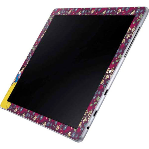 Disney Snow White Character with Floral Pattern Galaxy Book 12in Skin